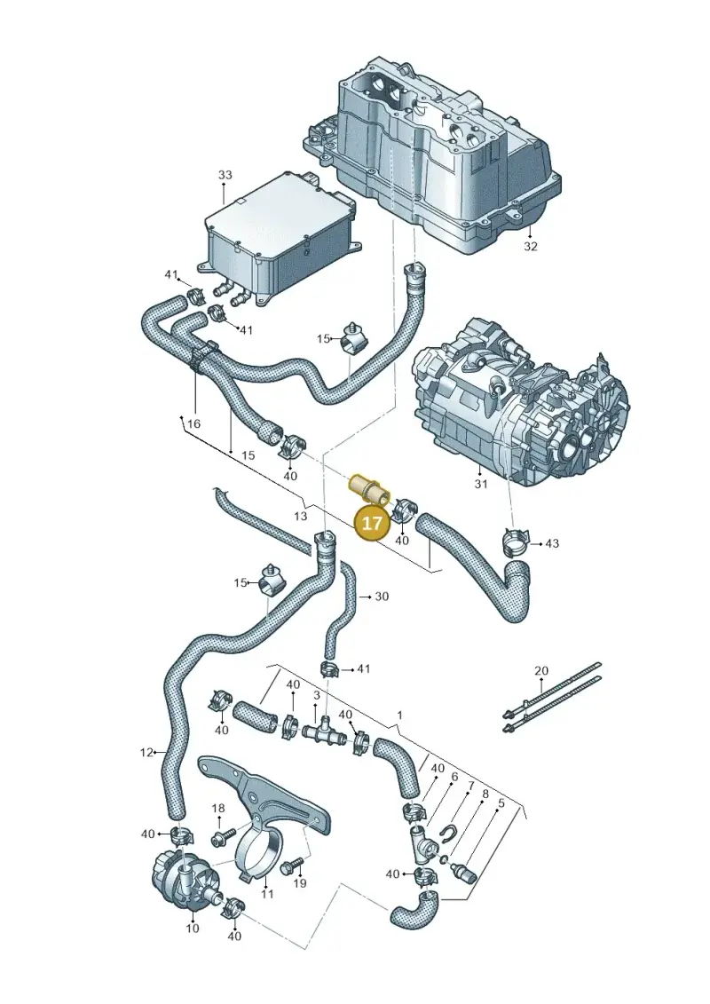 12E121140A — Volkswagen E-Golf (2014-2021) diagram 774121150, position 17