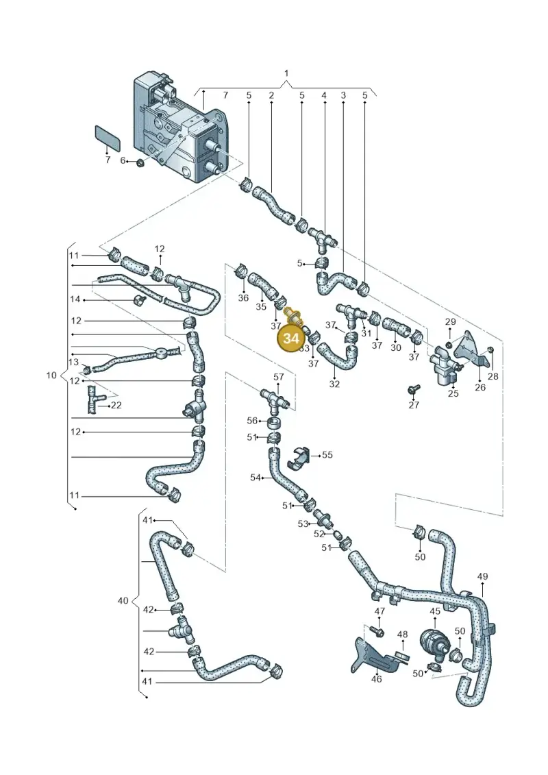 12E121140A — Volkswagen E-Golf (2014-2021) diagram 774819650, position 34