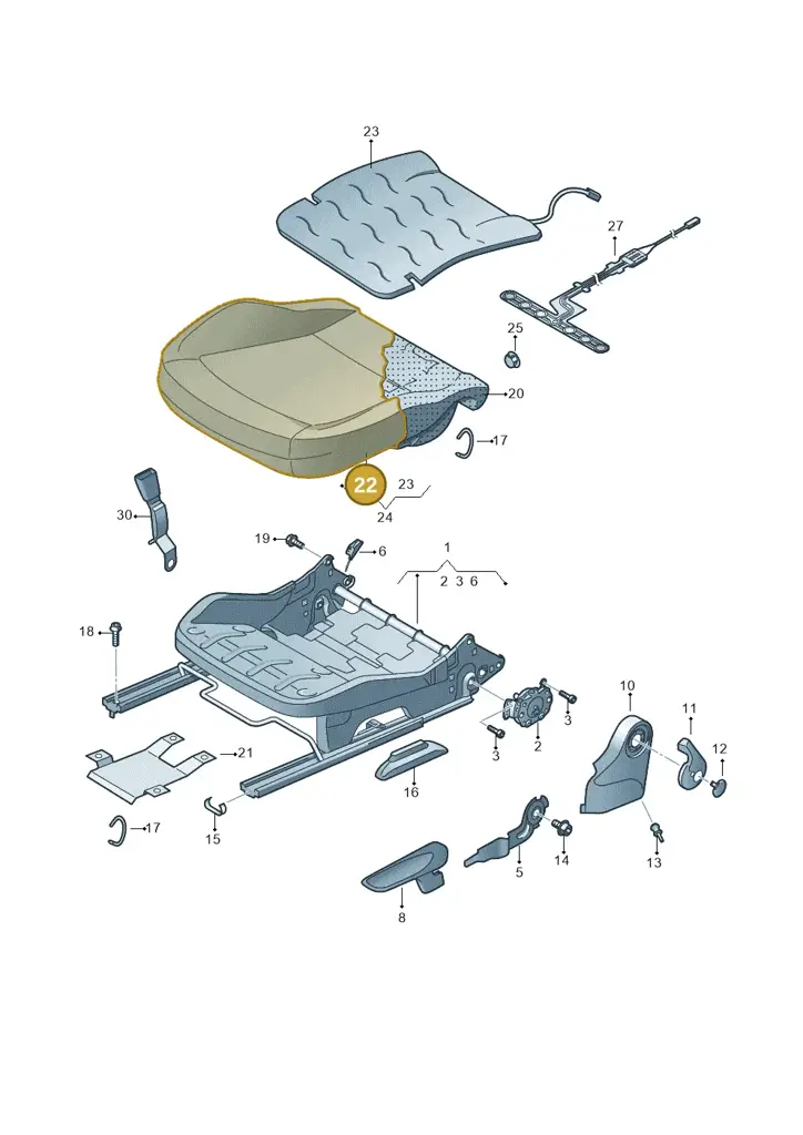 12E881405DWDR — Volkswagen E-up! (2016-2023) diagram 723881000, position 22