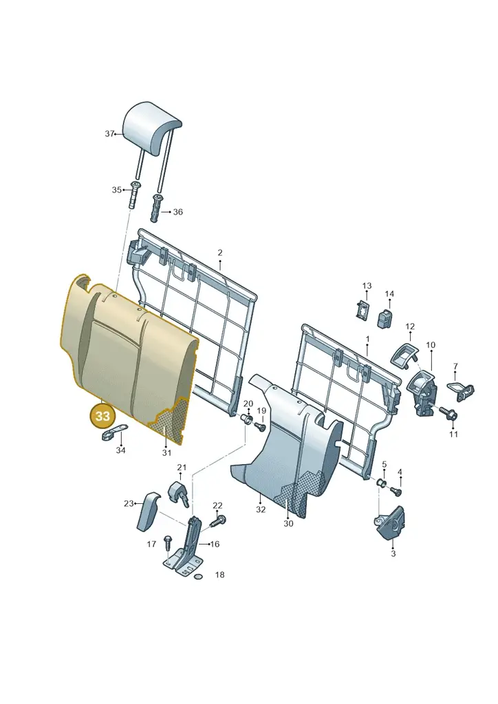 12E885806BCBF — Volkswagen E-up! (2013-2016) diagram 723885700, position 33