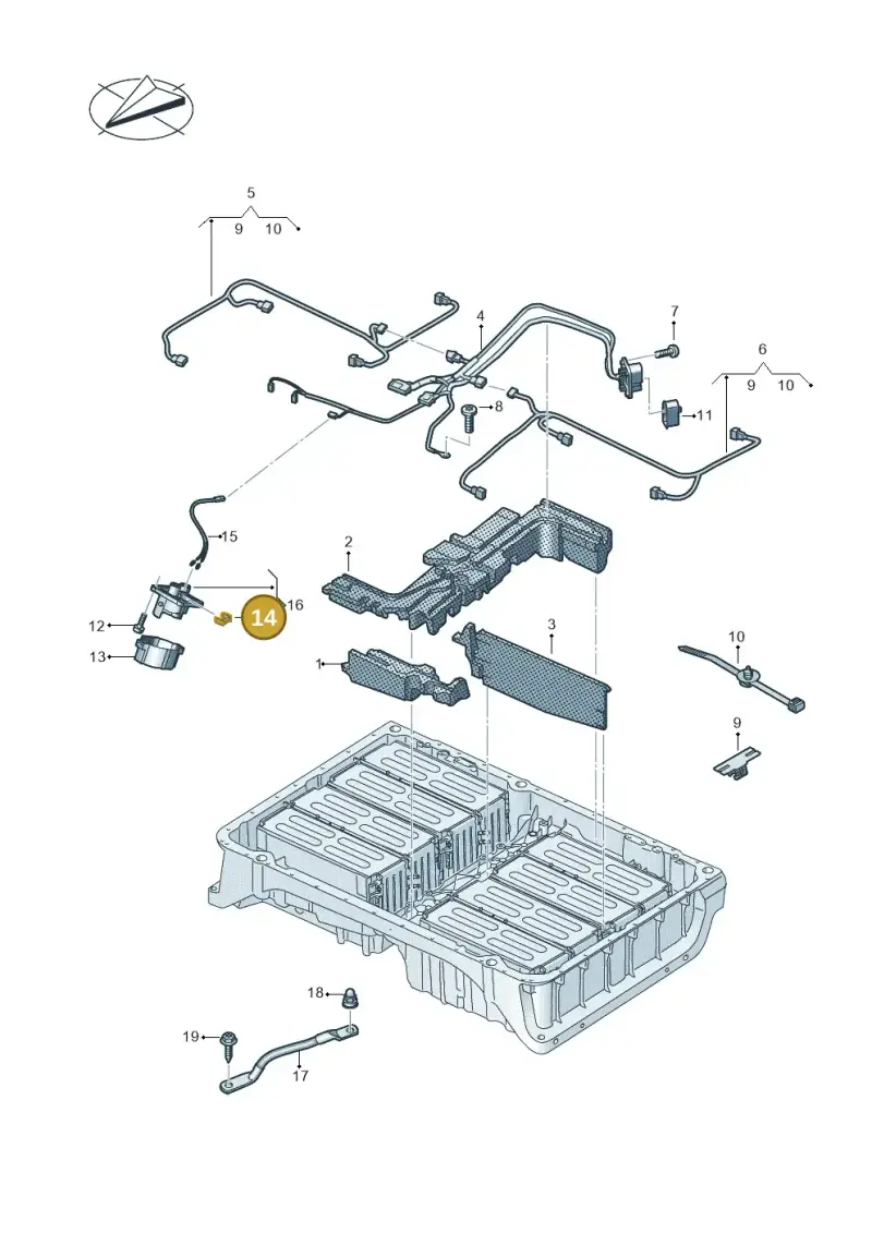 12E915359E — Volkswagen Golf 2.0 BlueMotion (2019-2024) diagram 793915850, position 14