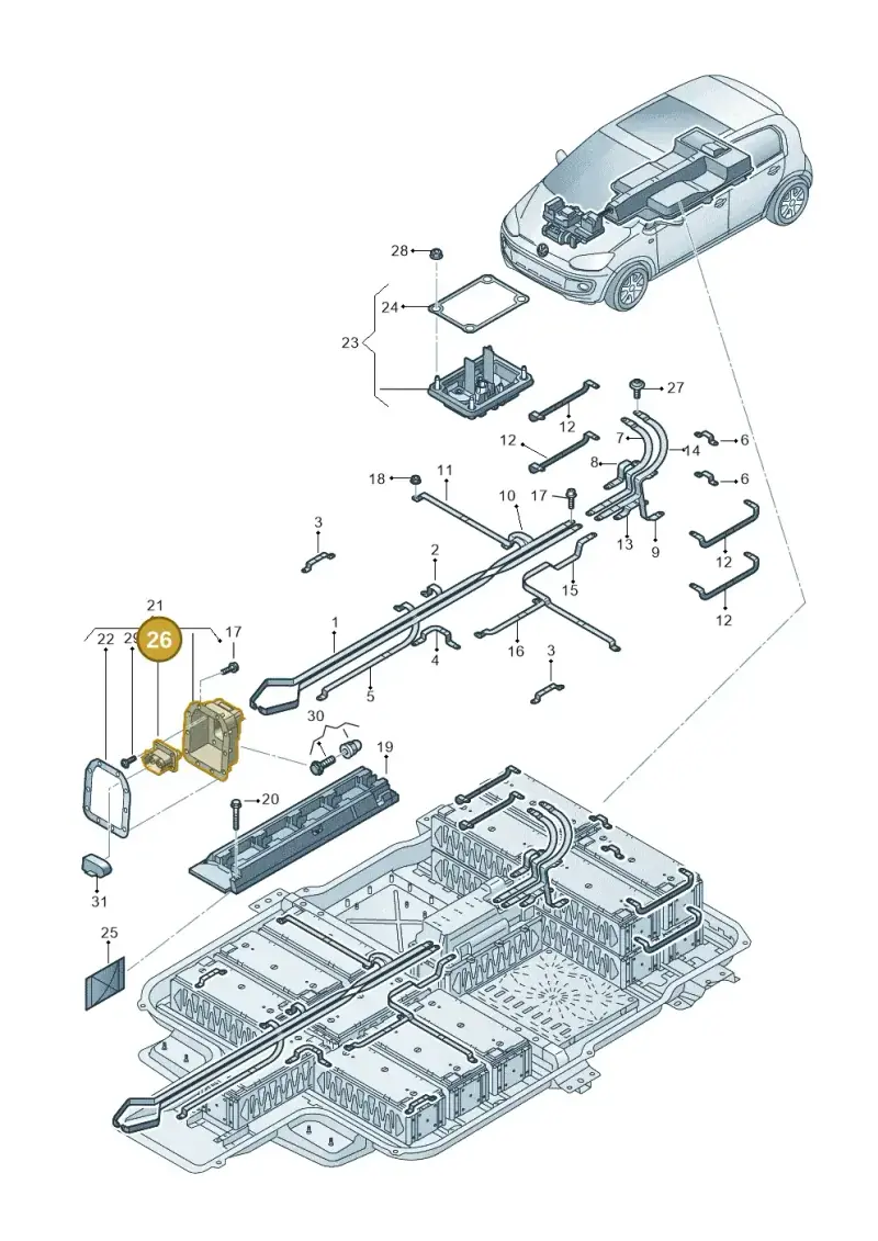 12E915703E — Volkswagen E-up! (2016-2023) diagram 772915700, position 26