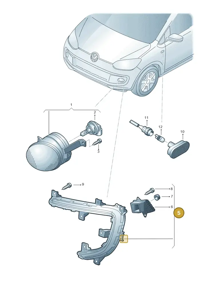 12E941056B — Volkswagen E-up! (2013-2016) diagram 772941400, position 5