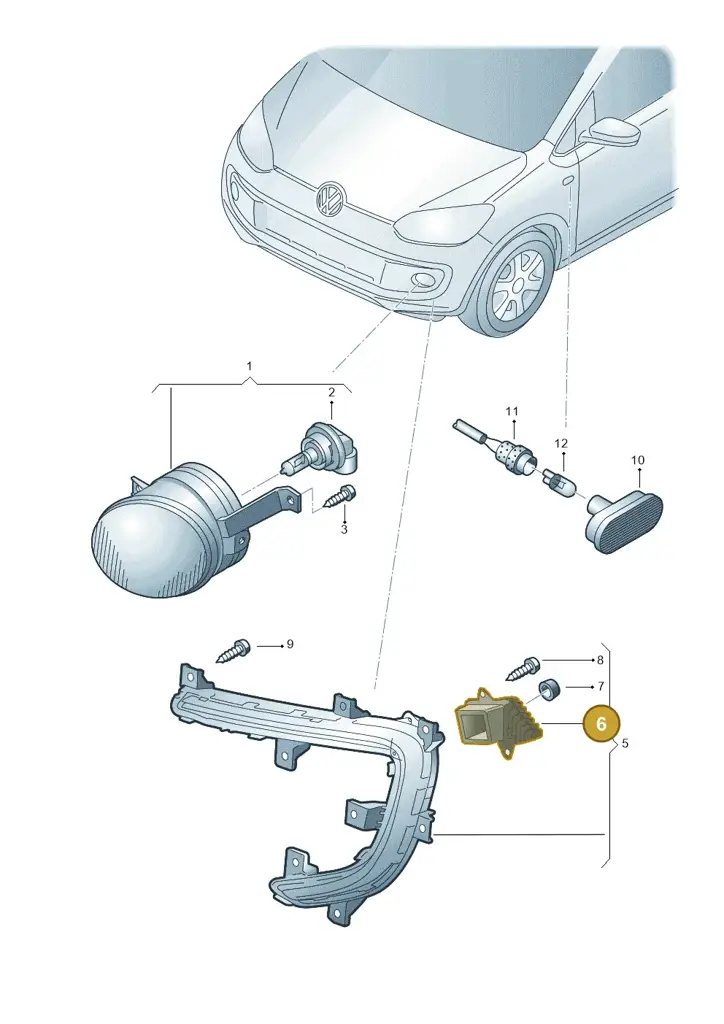 12E941476 — Volkswagen E-up! (2013-2016) diagram 772941400, position 6
