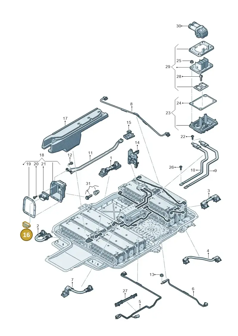 12E971883 — Volkswagen E-up! (2016-2023) diagram 899915075, position 16