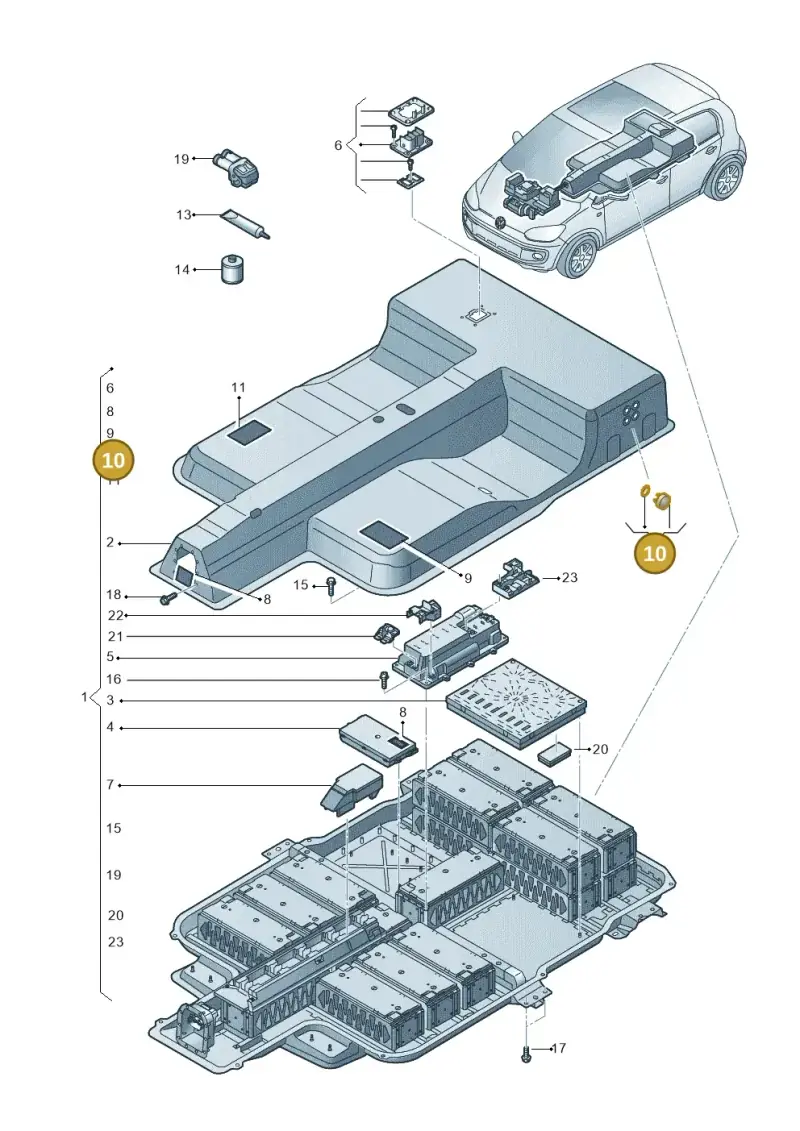 12E998754 — Volkswagen E-up! (2016-2023) diagram 772915500, position 10