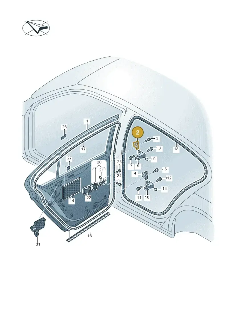 14A831401A — Volkswagen Passat saloon (2014-2024) diagram 793833000, position 2