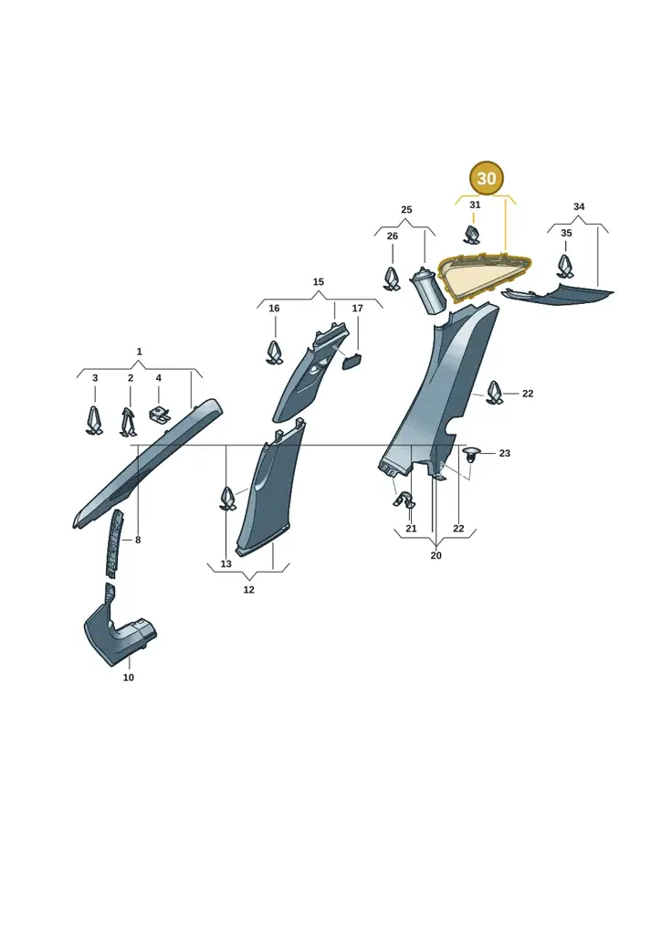 14A867102A4PK — Volkswagen ID.7 Limousine Pro (2023-) diagram 14b867700, position 30