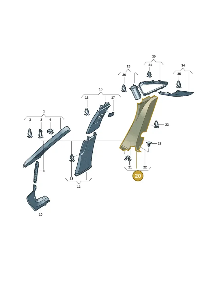 14A867765A4PK — Volkswagen ID.7 Limousine Pro (2023-) diagram 14b867700, position 20