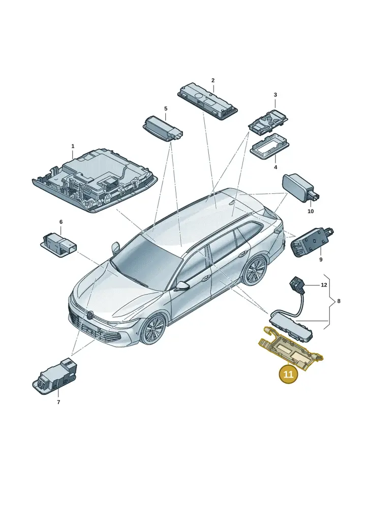 14A881547 — Volkswagen Passat estate (2023-) diagram 3j0947000, position 11