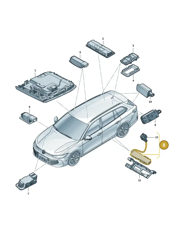 14A919390A — Volkswagen Passat Estate (2023-2025) diagram 3j0947000, position 8