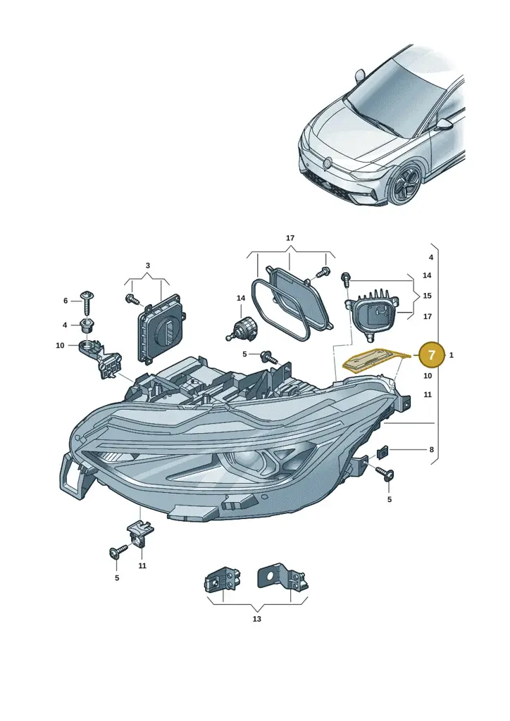 14A941119 — Volkswagen ID.7 (2023-2025) diagram 14b941010, position 7