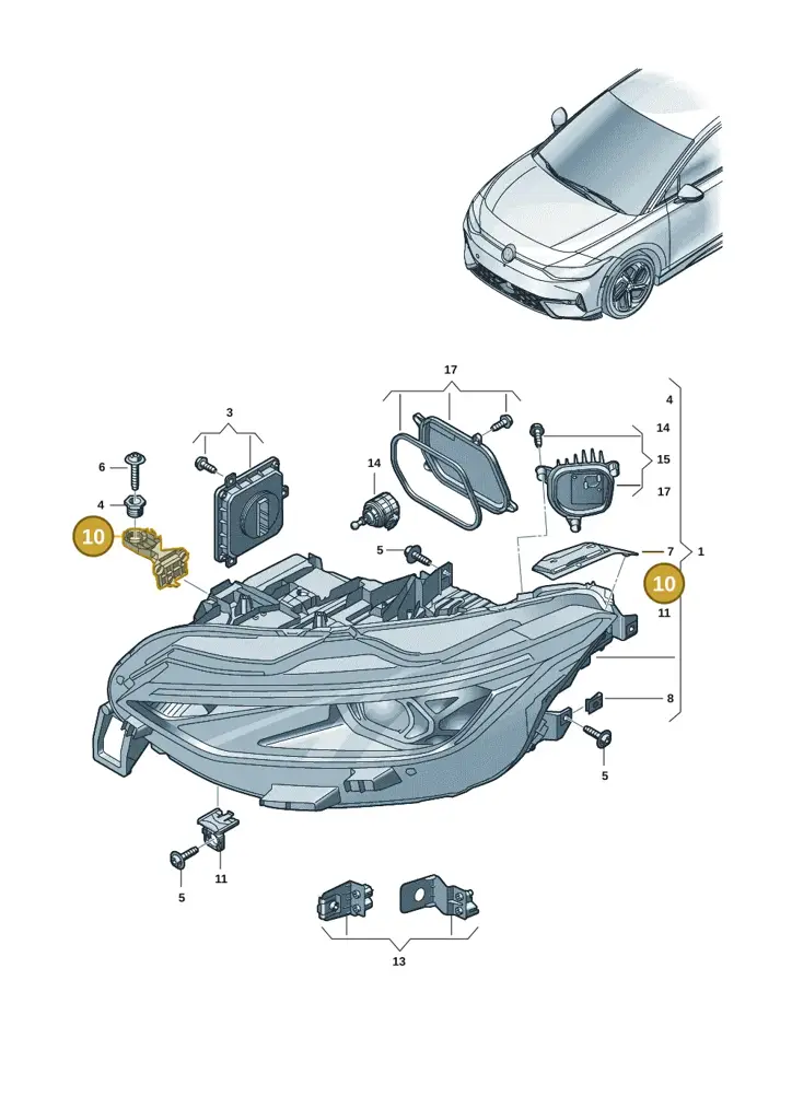 14A941201 — Volkswagen ID.7 (2023-2025) diagram 14b941010, position 10