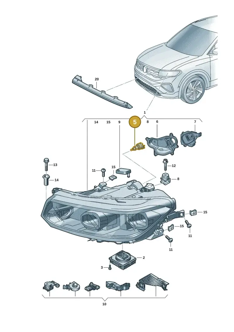 14A941295 — Volkswagen T-Cross 1,0 (2018-2024) diagram 587941015, position 5