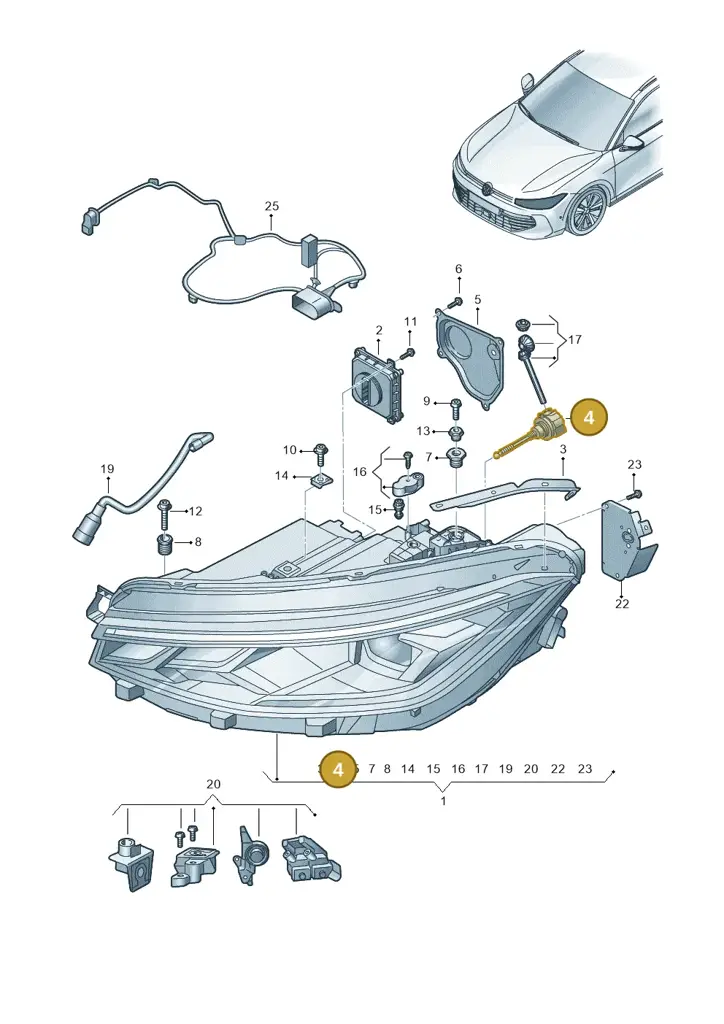 14A941295 — Volkswagen Passat estate (2023-) diagram 3j0941010, position 4