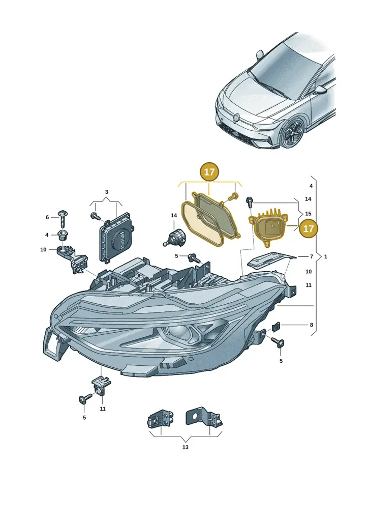 14A998607 — Volkswagen ID.7 (2023-2025) diagram 14b941010, position 17