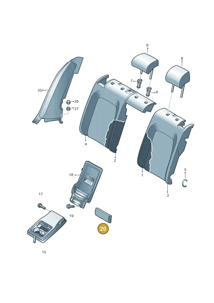 14B885873UZF — Volkswagen Passat estate (2023-) diagram 793885800, position 20