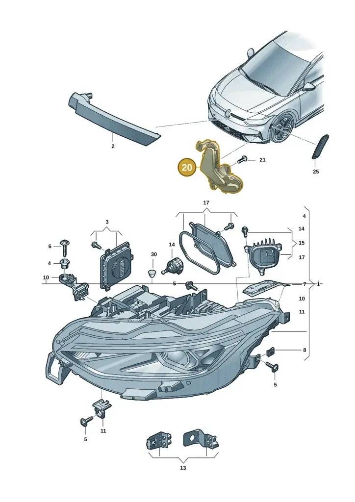 14B941055A — Volkswagen ID.7 (2023-2025) diagram 14b941020, position 20