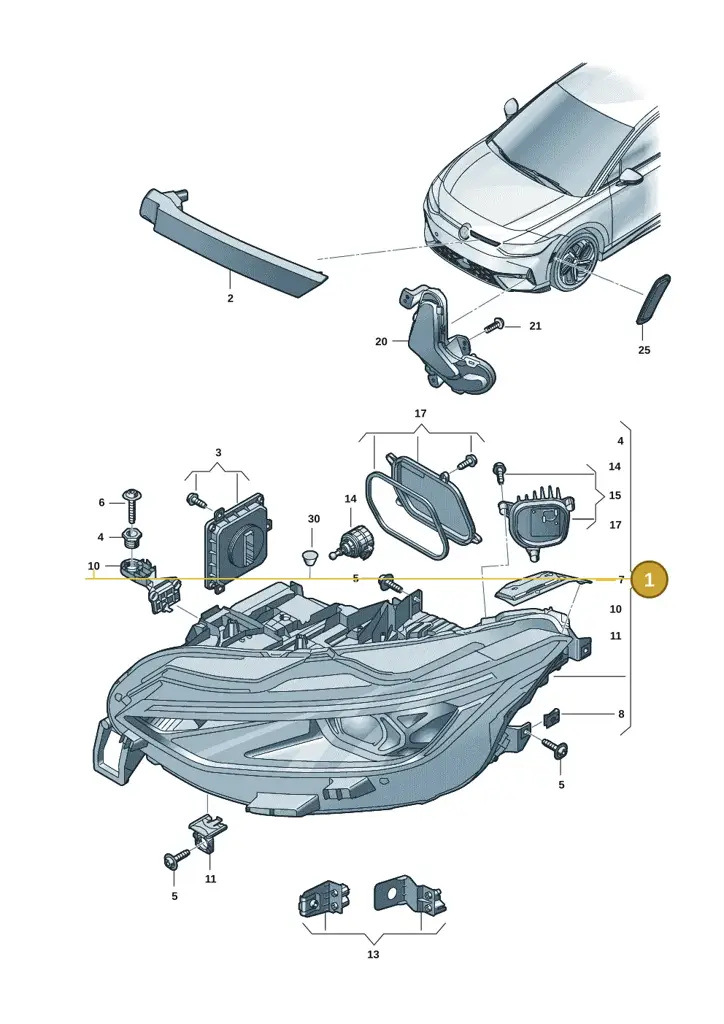 14B941078 — Volkswagen ID.7 (2023-2025) diagram 14b941020, position 1