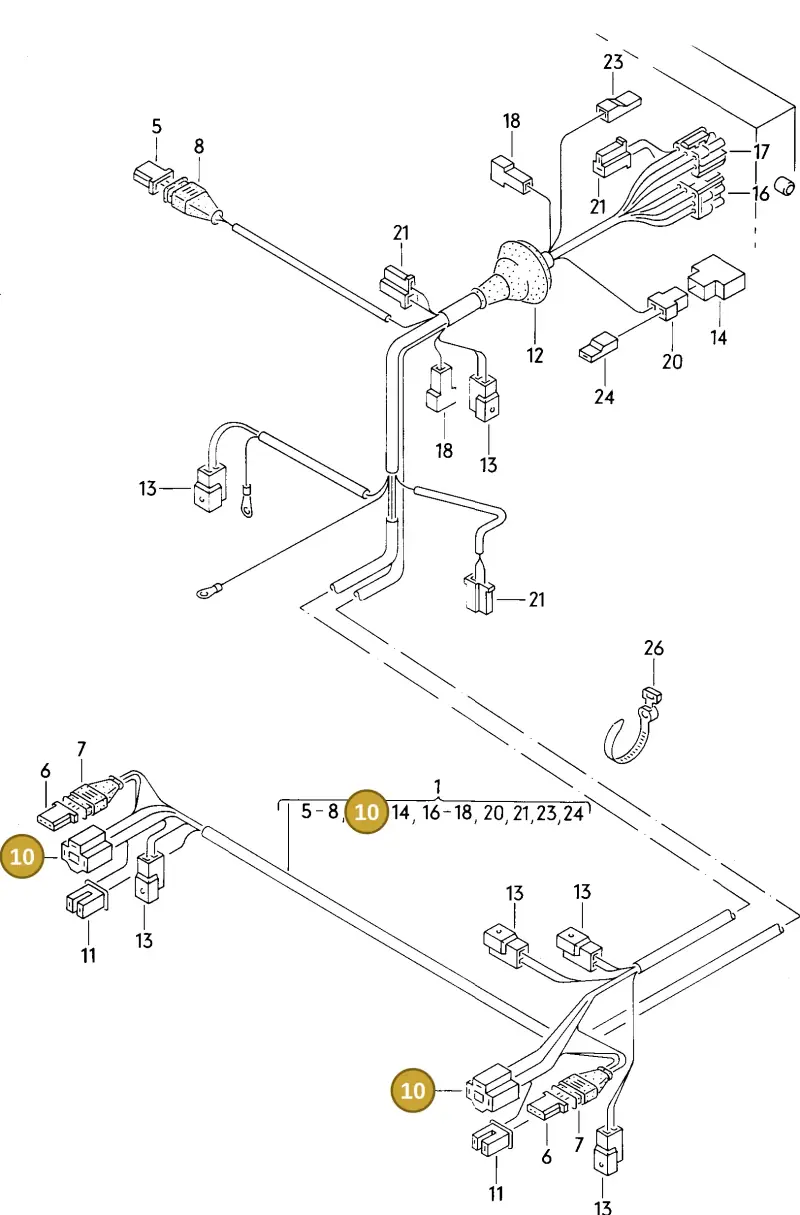 161941165 — Volkswagen Jetta                  89 (1988-1989) diagram 014258000, position 10