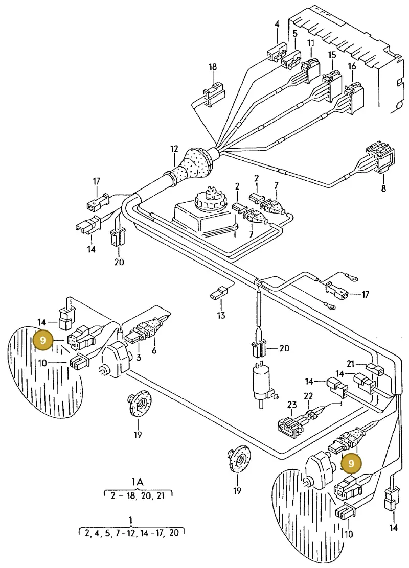 161941165 — Volkswagen Jetta (1989-1991) diagram 067258010, position 9