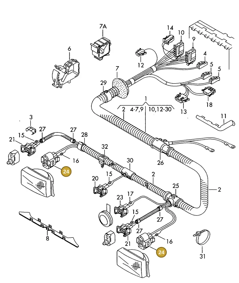 161941165 — Volkswagen TRANSPORTER SYNCRO (1996-2003) diagram 179971120, position 24