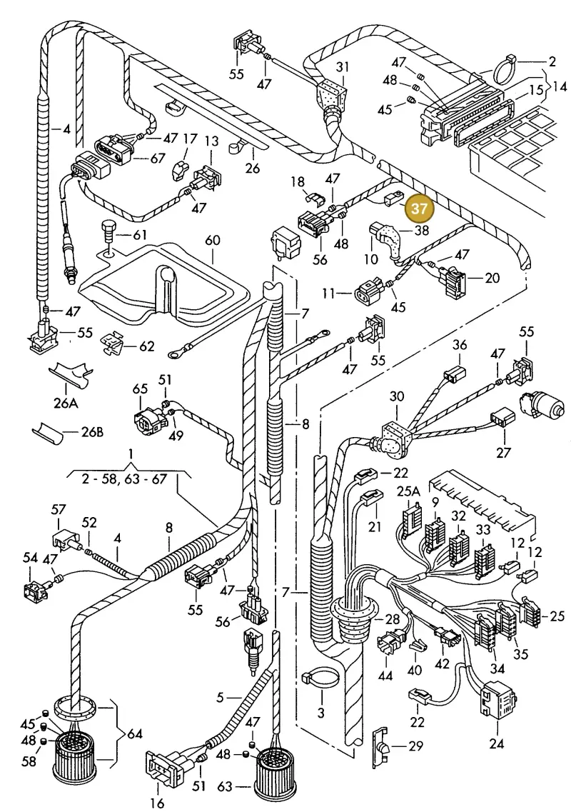 161971990A — Volkswagen GOLF VAR./VENTO (1996-1999) diagram 159971380, position 37