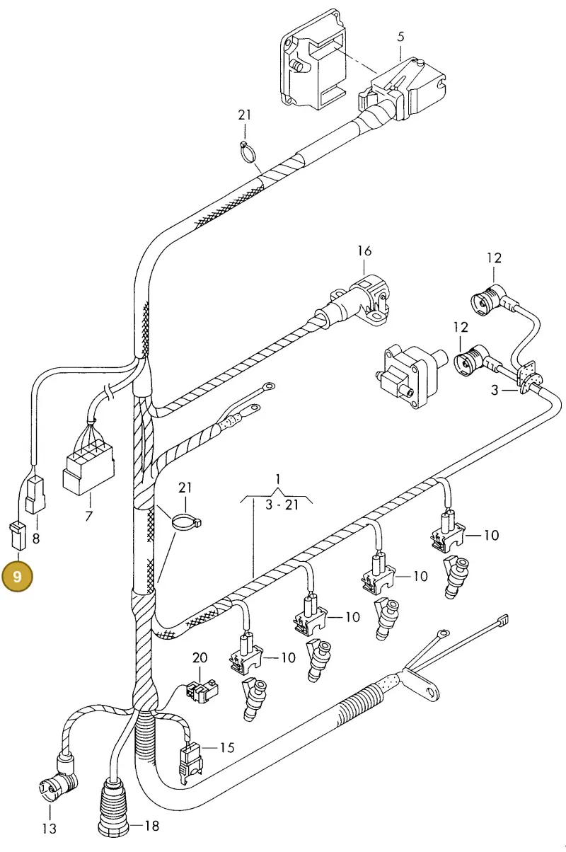 161971990A — Volkswagen LT, LT 4X4 (1996-2003) diagram 176971020, position 9