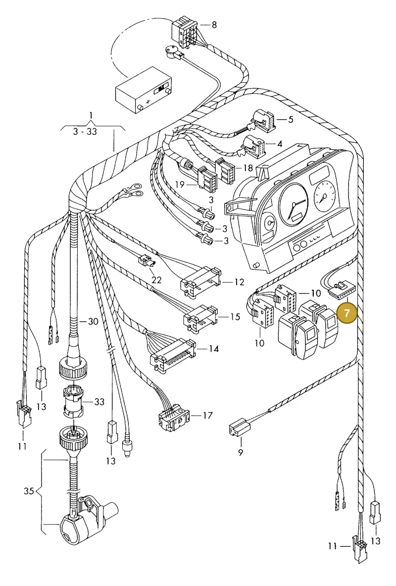 161971990A — Volkswagen LT, LT 4X4 (2003-2006) diagram 176971800, position 7