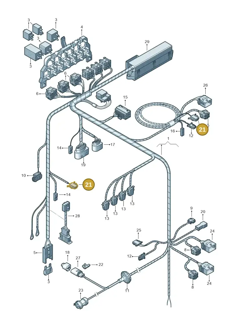 161971990A — Volkswagen PASSAT/4MOTION/W8 (2002-2005) diagram 226972830, position 21