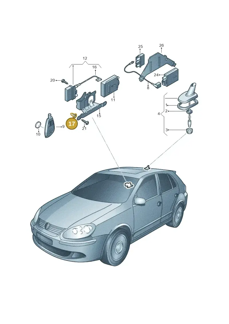 165827592 — Volkswagen Golf estate (2009-2013) diagram 420963200, position 17