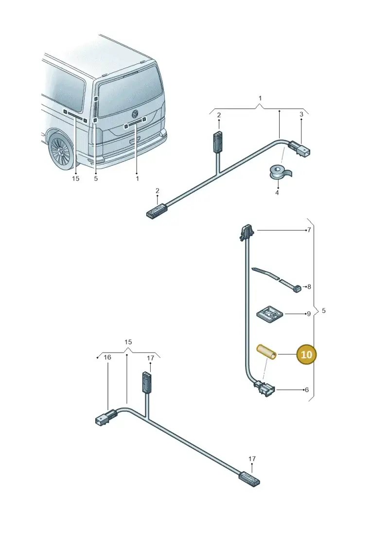 171035518B — Volkswagen Caravelle (2019-2024) diagram 7ep972092, position 10