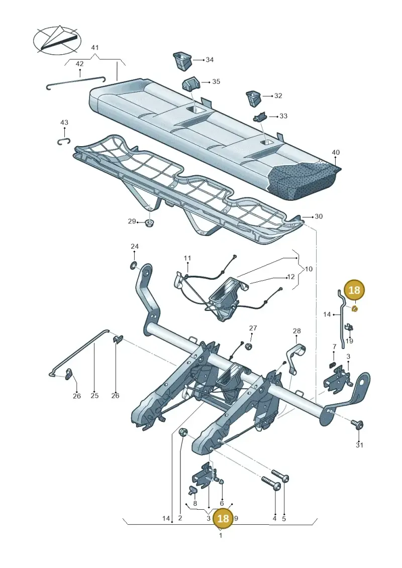 171823395 — Volkswagen Caravelle (2019-2024) diagram 861885010, position 18