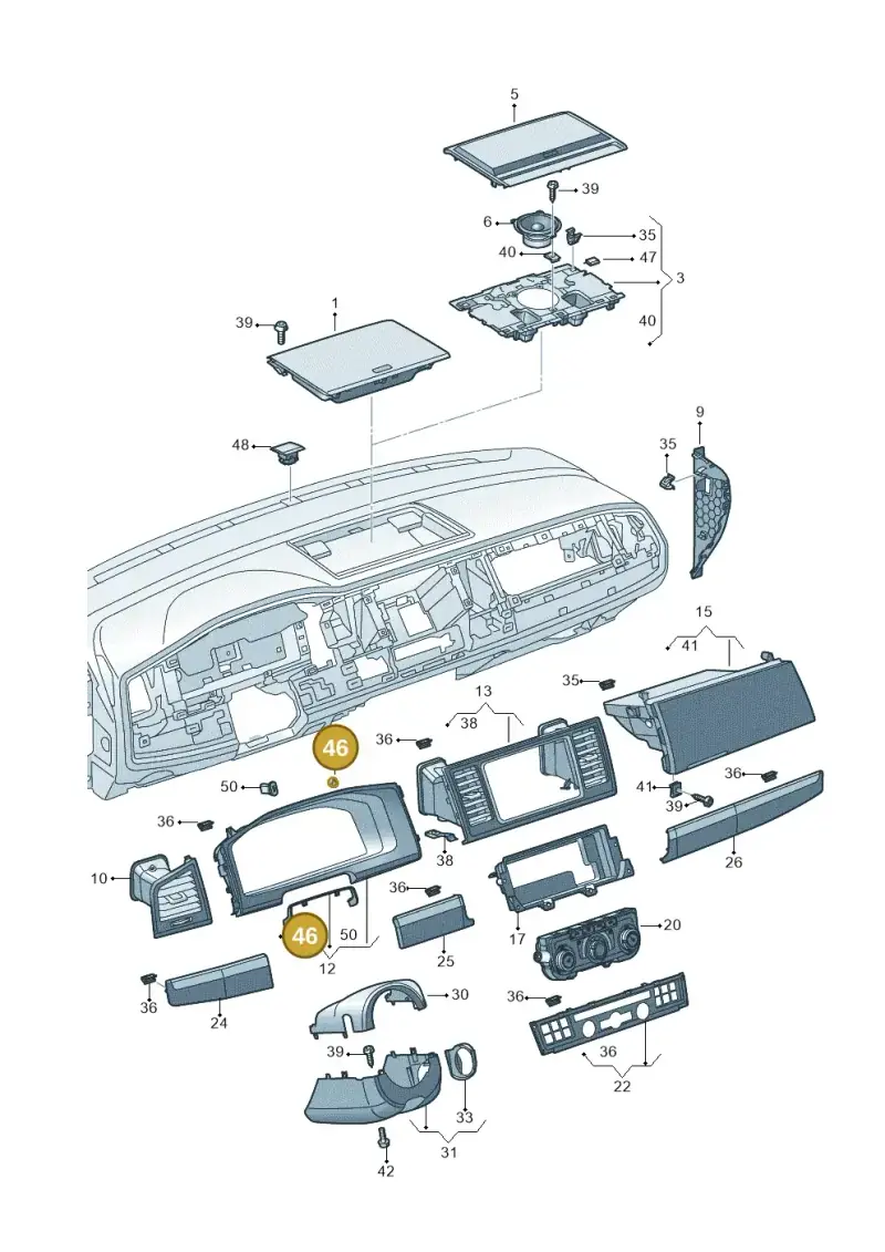 171857145 — Volkswagen Caravelle (2015-2019) diagram 861857100, position 46