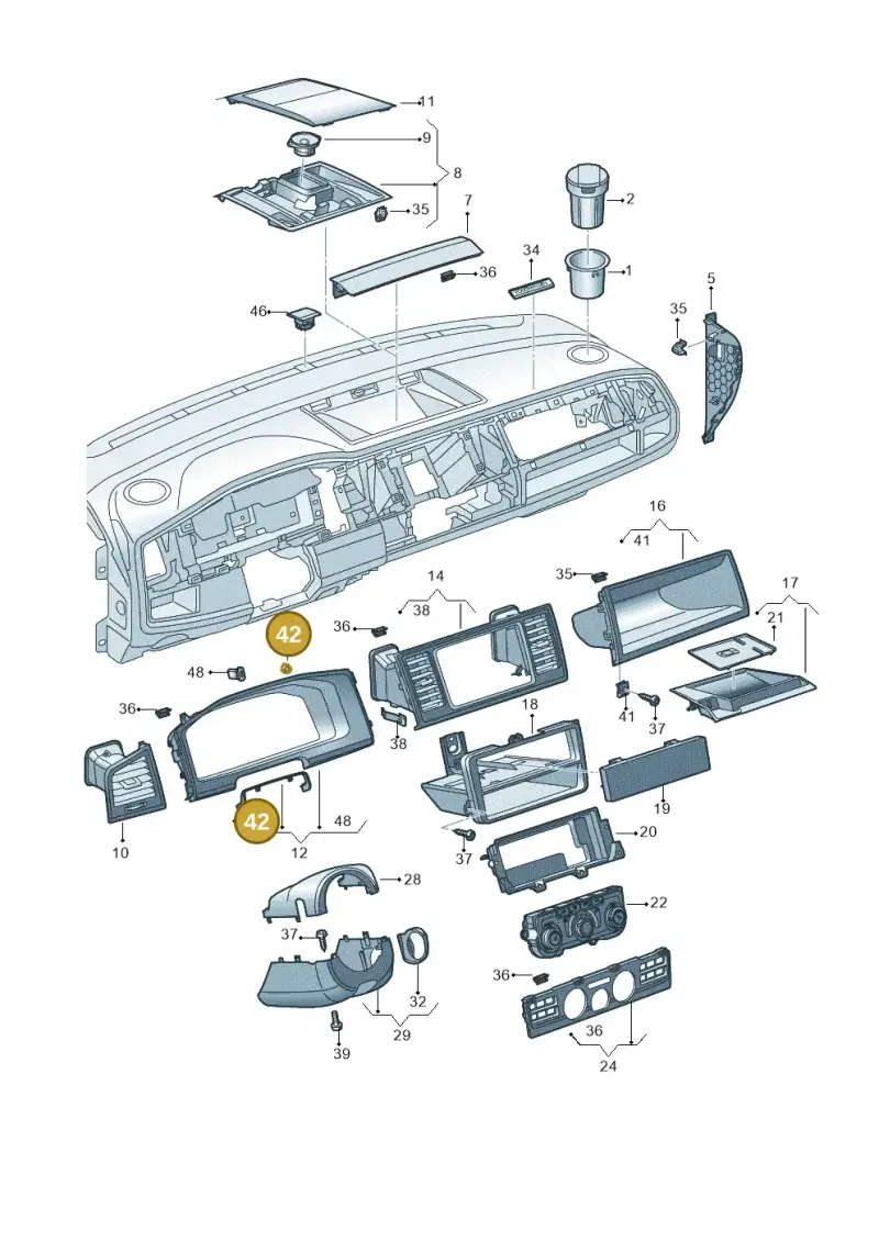 171857145 — Volkswagen Single-cab transp. (2015-2019) diagram 861857110, position 42