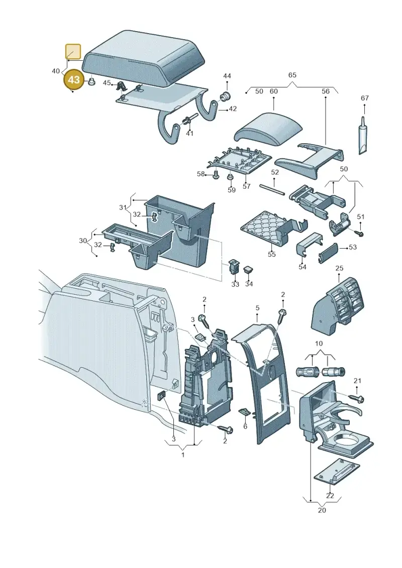 171857145 — Volkswagen Caddy kombi (2015-2020) diagram 866863600, position 43