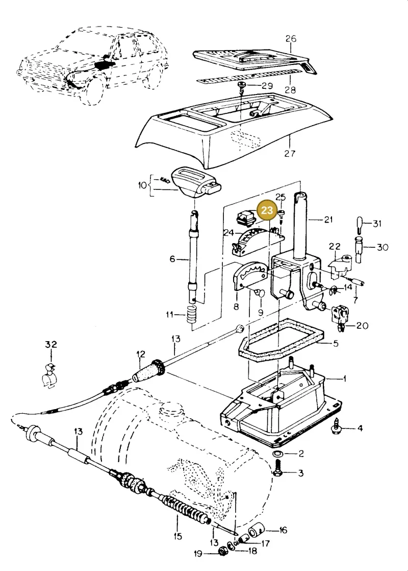 171927145A — Volkswagen GOLF,JETTA (MEX) (1987-1992) diagram 108077000, position 23