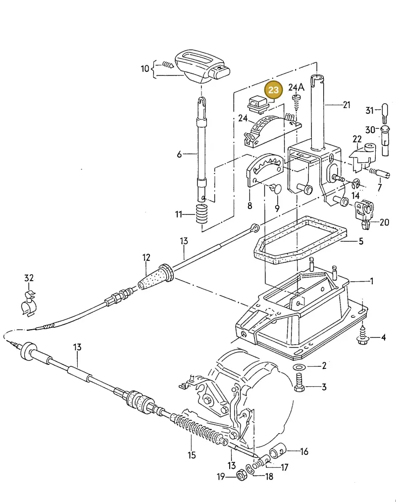 171927145A — Volkswagen Jetta (1989-1991) diagram 014123000, position 23