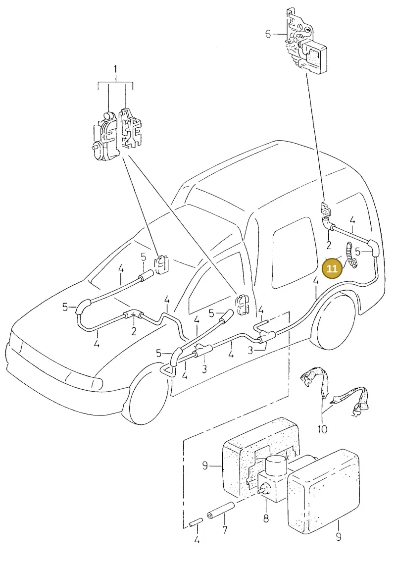 171971913 — Volkswagen CADDY-KOMBI/KASTEN (1995-2003) diagram 173862000, position 11