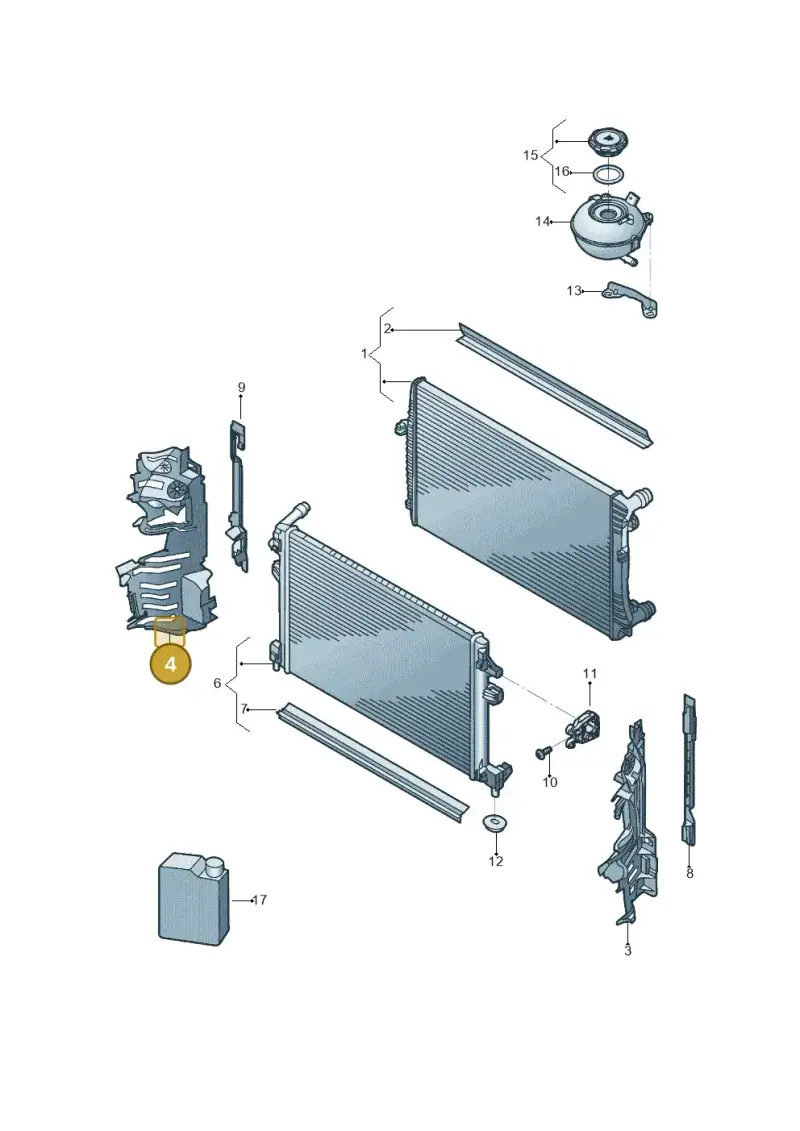 17A121284H — Volkswagen Jetta 1.4 (2017-2024) diagram 431121070, position 4