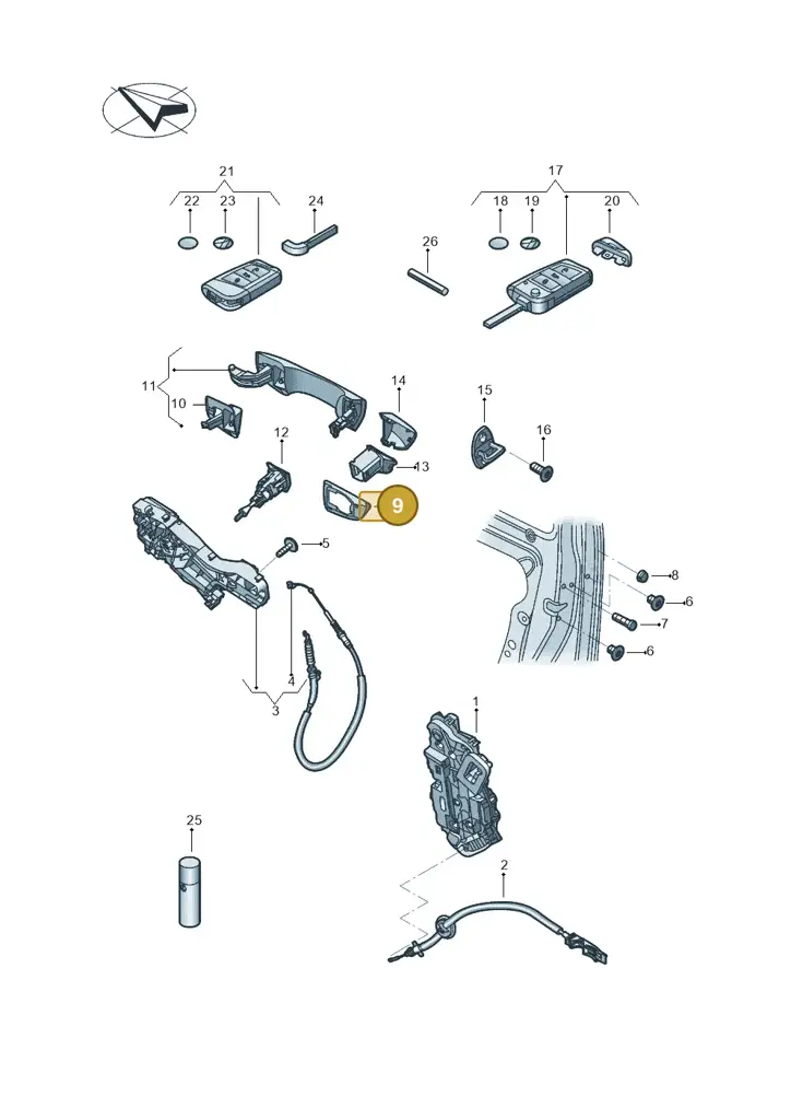 17A837088 — Volkswagen Jetta 1.4 (2017-2024) diagram 431837000, position 9