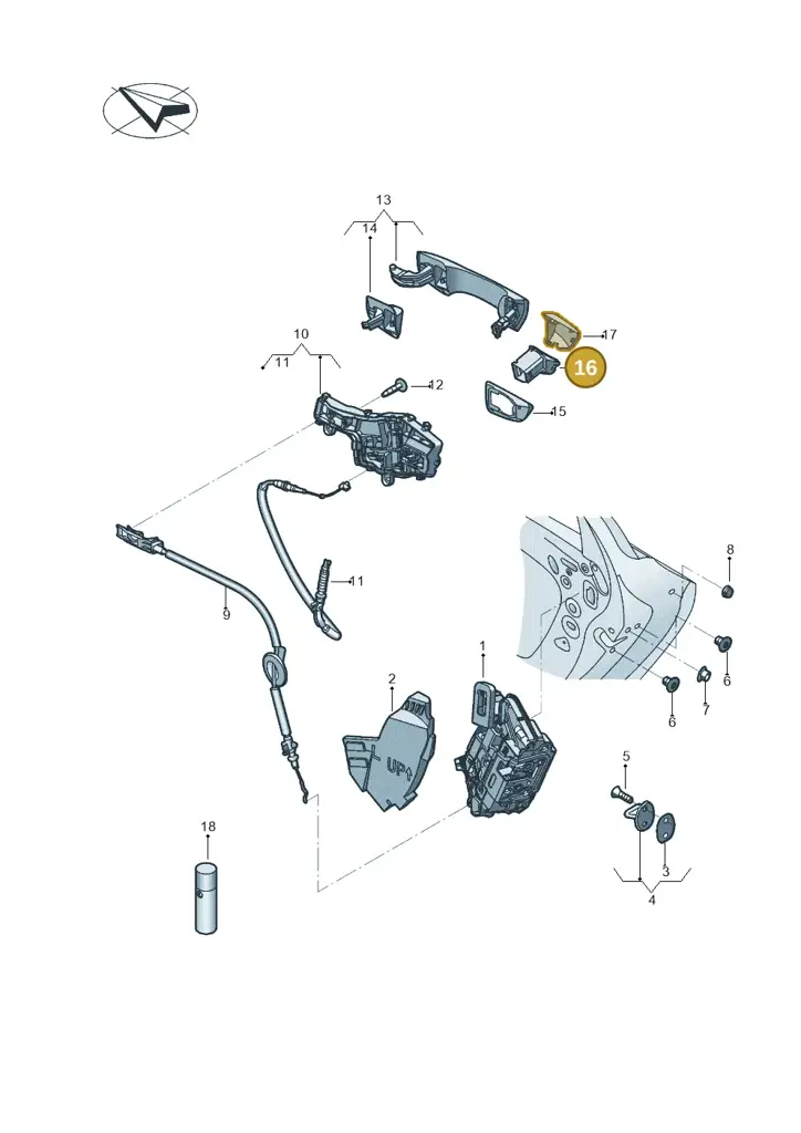 17A839167 — Volkswagen Jetta 1.4 (2017-2024) diagram 431839000, position 16