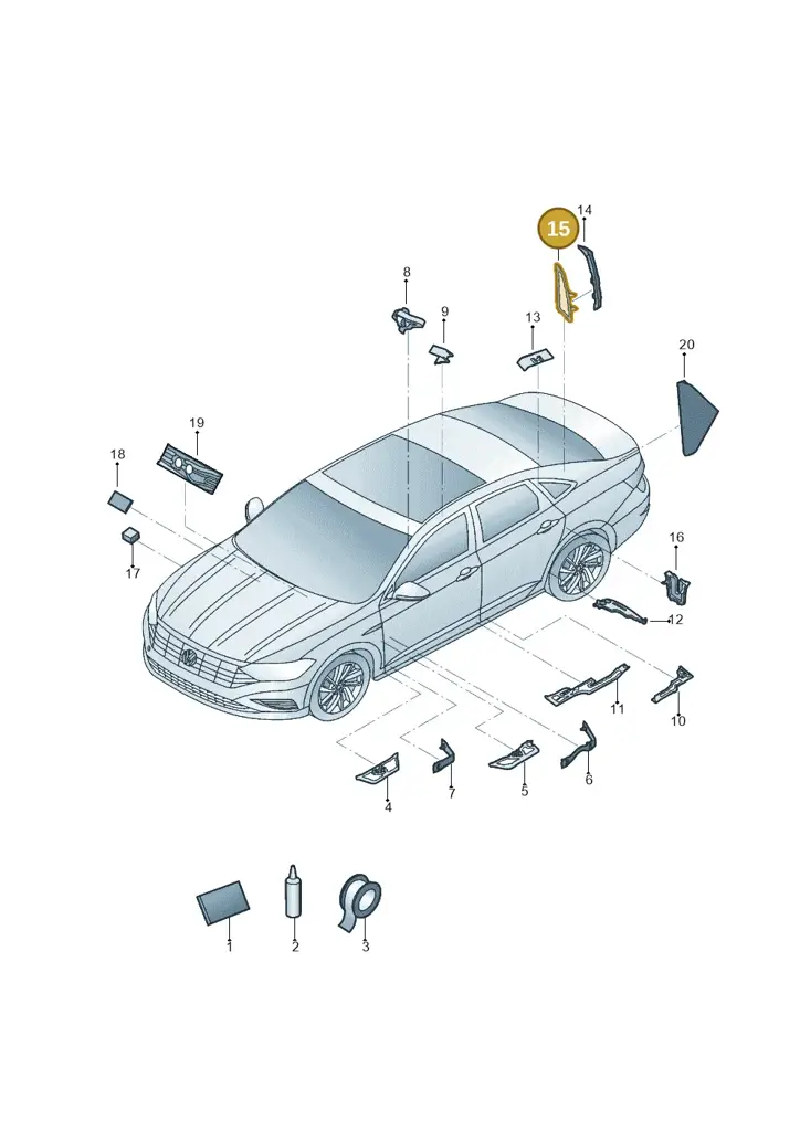 17A864540 — Volkswagen Sagitar 1.2T (2018-) diagram 431864000, position 15