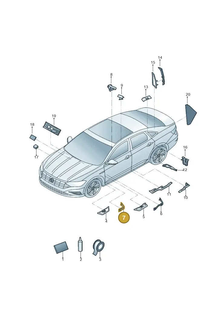 17A864565 — Volkswagen Sagitar 1.2T (2018-) diagram 431864000, position 7