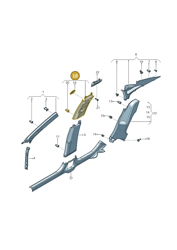 17A867244DRM5 — Volkswagen Jetta 1.4 (2017-2024) diagram 431867065, position 18