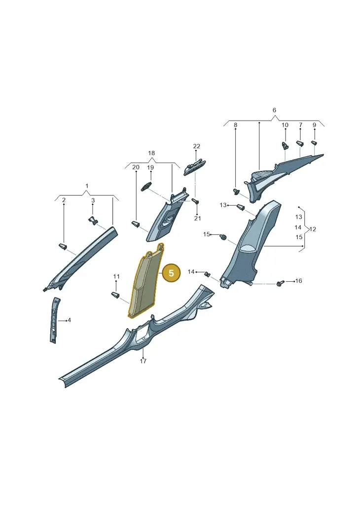 17A867291RM5 — Volkswagen Jetta 1.4 (2017-2024) diagram 431867065, position 5