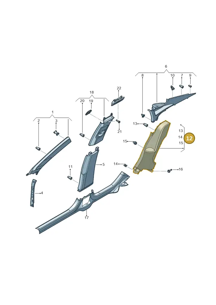 17A867766ARM5 — Volkswagen Jetta 1.4 (2017-2024) diagram 431867065, position 12