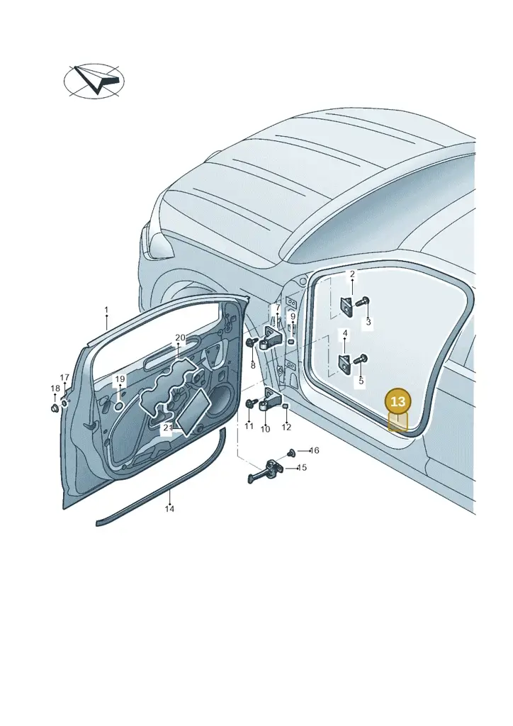 17A867912A9B9 — Volkswagen Jetta 1.4 (2017-2024) diagram 431831000, position 13