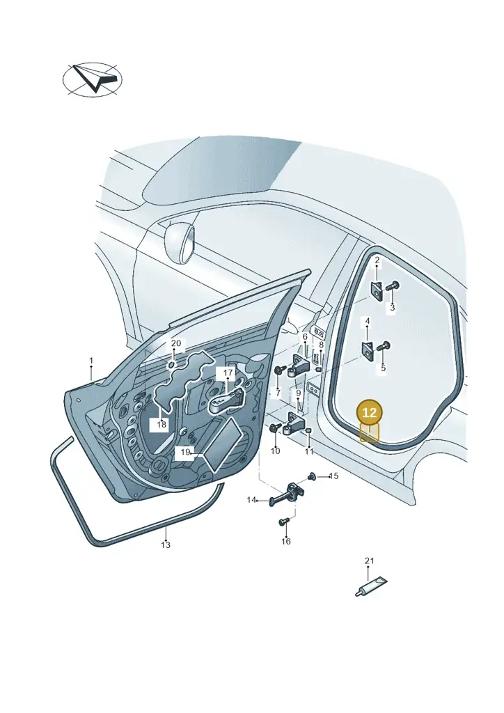 17A867914A9B9 — Volkswagen Jetta 1.4 (2017-2024) diagram 431833000, position 12