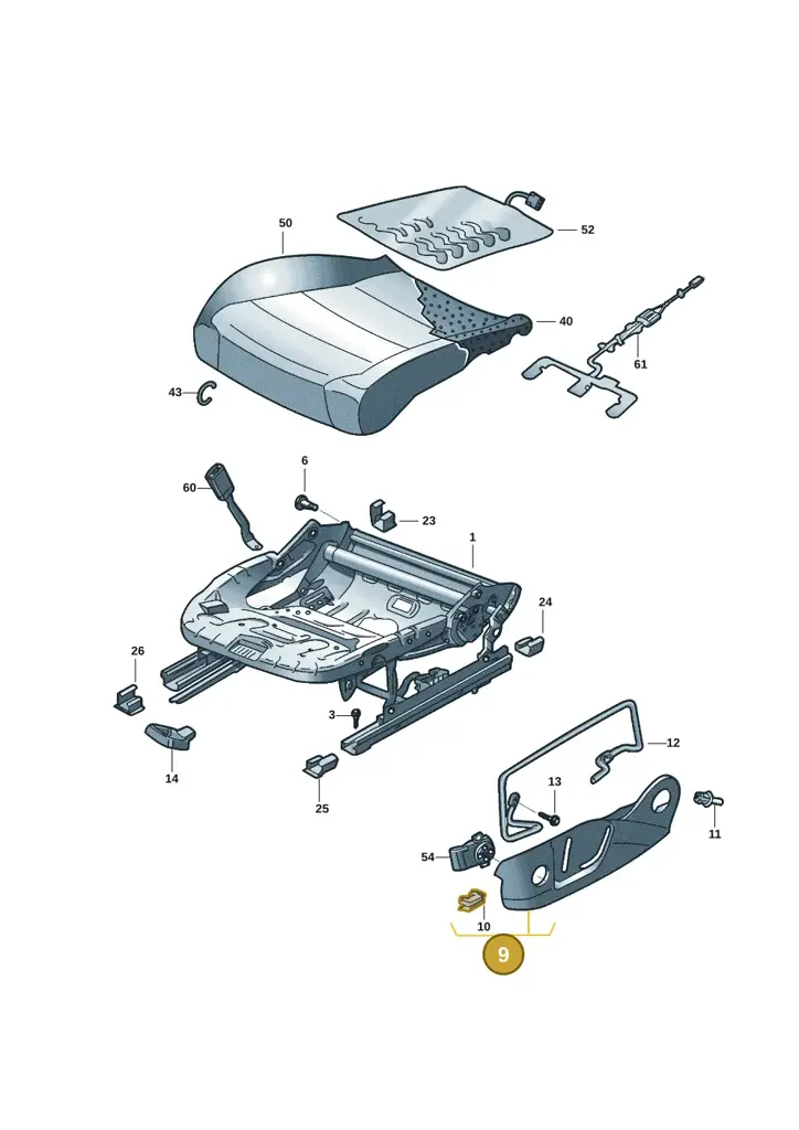 17A881314A82V — Volkswagen Jetta 1.4 (2017-2024) diagram 431881005, position 9